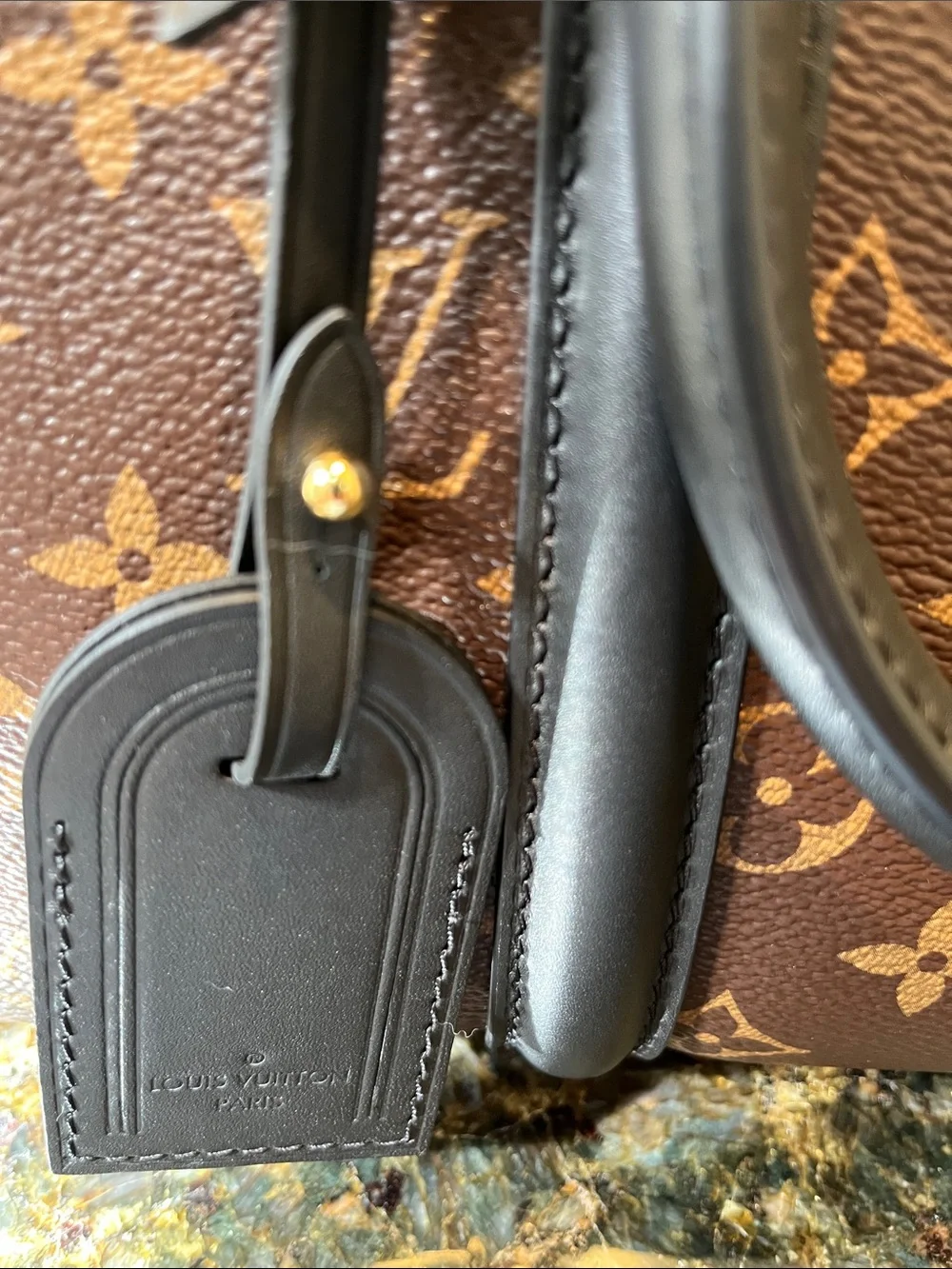 Louis Vuitton Soufflot NV MM Monogram Canvas Satchel with Black Trim M44817